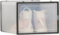 Transparent Visible Shoe Organizers Storage Boxes for Closet, Drop Front Shoe Box, Stackable Plastic Shoe Box for Display Sneakers,Easy Assembly Black
