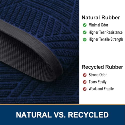 Smiry Front Door Mat Outside Entrance, Low Profile Rubber Doormat, 29.5x17 - Image 5