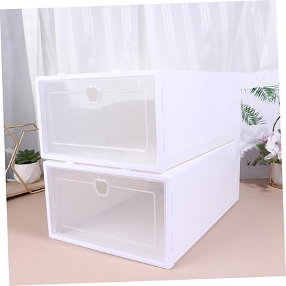 6pcs Shoe Storage Boxes Drawers Thickened Plastic Shoe Organizer Bins for Sneakers High Heels and Boots for Entryway and Closet Organization Style