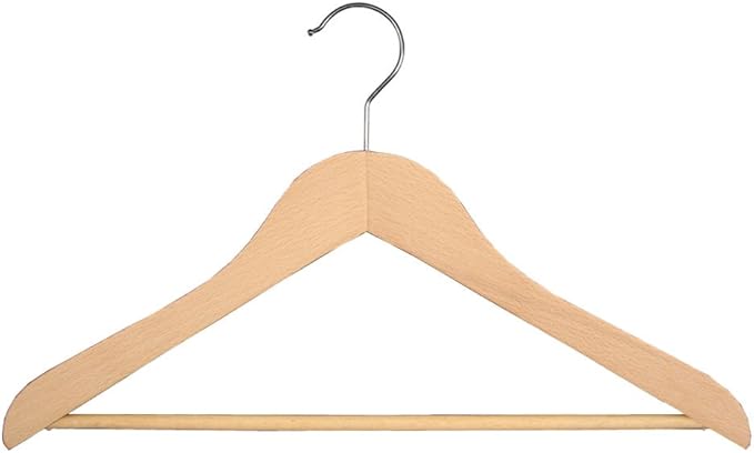 NAHANCO Executive Collection: Wooden Suit Hanger with Bar, 17.5" Natural (Pack of 50)
