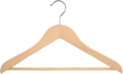 NAHANCO Executive Collection: Wooden Suit Hanger with Bar, 17.5" Natural (Pack of 50)