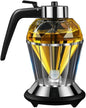 Honey Dispenser, Glass Honey Dispenser No Drip with Stand Diamond Shape Clear Glass Container for Syrup Sugar Sauces Condiments (200ml diamond oil pot)