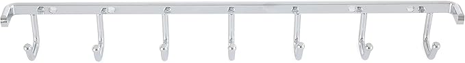 Rev-A-Shelf Sidelines 14" Closet Wall Hanging Mount for Belt, Scarf, or Tie Accessory Organization Rack Holder Hanger w/7 Hooks Chrome, BRCL-14NS-CR-1
