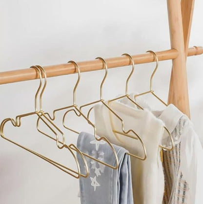 12.6” Gold Matt Metal Coat Hanger, 30PCS, Children Standard Suit Hanger, Clothes Hangers for Closet Toddler Infant Newborn Kids Hangers, Space Saving Baby Clothes Hangers