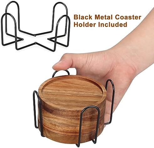 Wood Coasters Set of 4 Farmhouse Outdoor Coster for Drink Patio Table Decor - Image 5