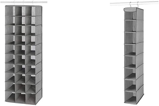 Whitmor Hanging Shoe Shelves Closet Organizer (30 Section) and (8 Section)