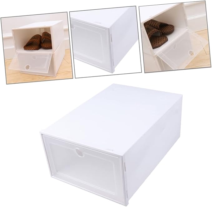 Alipis 6pcs Transparent Stackable Shoes Organizer Space-saving Breathable Design Material for Closet Home Storage