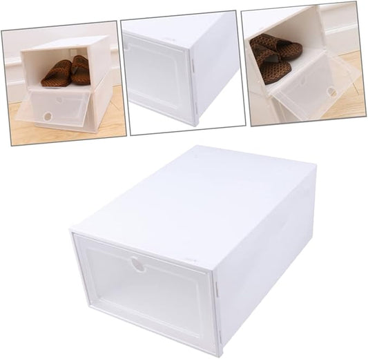 Alipis 6pcs Transparent Stackable Shoes Organizer Space-saving Breathable Design Material for Closet Home Storage