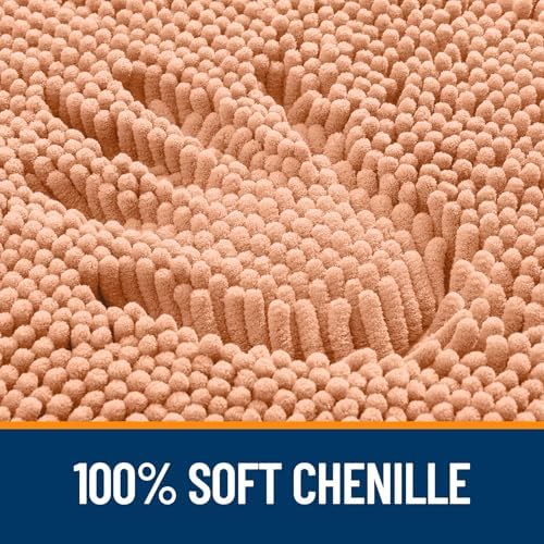 OLANLY Toilet Rugs U-Shaped 24x24, Soft Absorbent Chenille Contour Rugs - Image 3