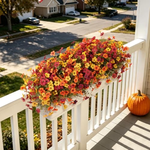 Hrobek Artificial Mums for Outdoors Planter Silk Fake Flower for Fall Decor - Image 5
