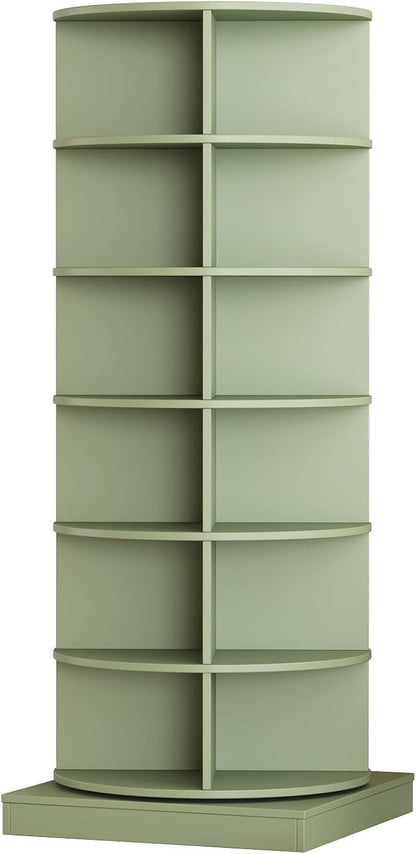6-Tier Rotating Shoe Rack Tower, 360 Spinning Shoe Rack, Modern Free Standing Spinning Shoe Organizer, Rotating Lazy Susan Shoe Racks for Entryway Doorway, Holds Up to 24 Pairs of Shoes(Green)