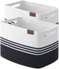 Storage Baskets, 42L*2 Pack Storage Baskets for Organizing, Laundry Basket for Closet, Cotton Rope Blanket Basket for Storage, Toy Storage Basket for Living Room, Laundry Room, Bedroom-Black