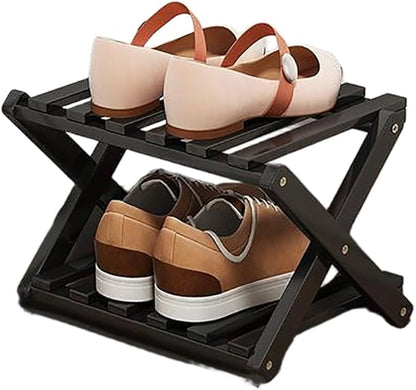 YYW Bamboo Shoe Rack for Entryway, Free Free Standing Shoe Racks Shelf Closet, Foldable Vertical Shoe Storage Organizer for Living Room