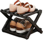 YYW Bamboo Shoe Rack for Entryway, Free Free Standing Shoe Racks Shelf Closet, Foldable Vertical Shoe Storage Organizer for Living Room