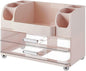 Makeup Organizer with Drawers for Vanity,Bathroom Countertop Organizer with Brushes Holder,Skincare Storage Organizer for Lipsticks,Nail Polishes, Perfumes,Eyeshadow Palettes (Pink)