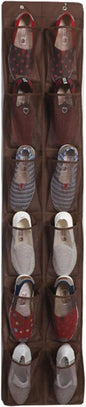 Over The Narrow Door Shoe Organizer With 12 Pockets Hanging Closet Door Space Saving Hanging Shoe Holder For Maximizing Shoe Storage(Brown), 168x30cm