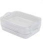 A4 Paper Tray, Plastic Storage Basket Trays, White, Set of 6