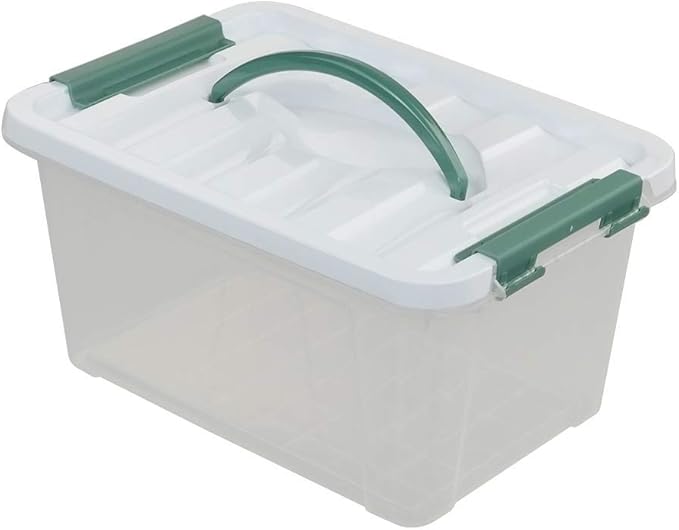 Pekky 6 Quart Storage Container Box with Handle and Latching Fresh Design, Small Toy Organizer Bin, 2-Packs