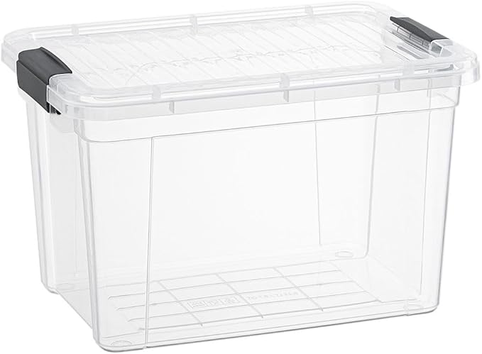 Superio Small Clear Storage Box with Lid, 8.75 Quart Plastic Container Bins for Organizing, Stackable Crates, BPA Free, Non Toxic, Odor Free, Organizers for Home, Office, School, and Dorm