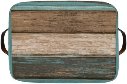 Wood Print Rectangular Storage Basket Not Real Wood Retro Vintage Organizer Bin Shelf Baskets For Clothes Gifts For Home Office Dorm