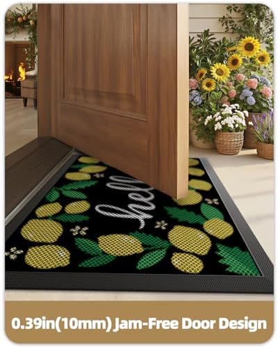 Color&Geometry Outside Welcome Front Door Mat, 24"x36" Lemon Lime - Image 6