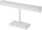 Plymor White Faux Leather T-Bar Bracelet Display Stand, 12" W x 6.75" H
