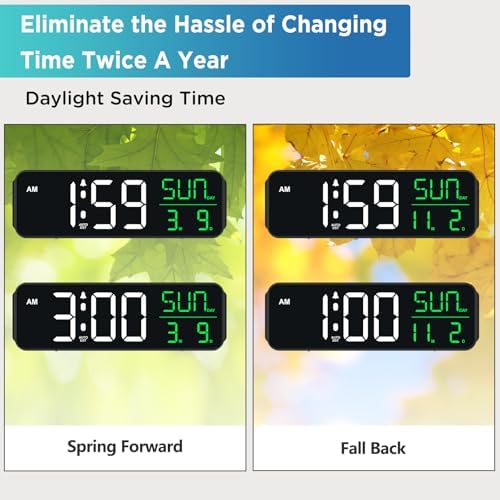 Peakeep Large Display Digital Alarm Clock for Bedroom with Date Day of Week - Image 6