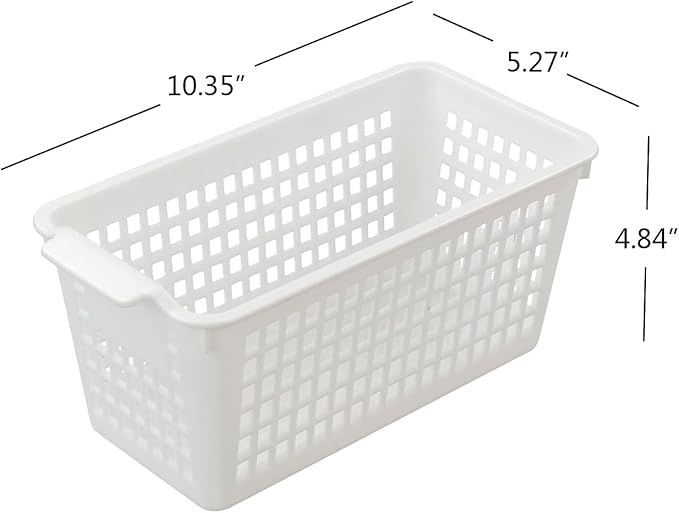 6-Pack Plastic Office Desktop Trays Basket Storage, White, F