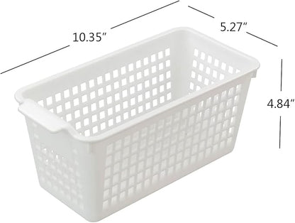 6-Pack Plastic Office Desktop Trays Basket Storage, White, F