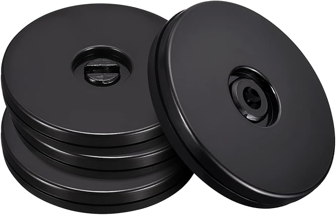 MECCANIXITY 3inch Rotating Swivel Stand with Steel Ball Bearings Lazy Susan Base Turntable for Kitchen Corner Cabinets, Black Pack of 4