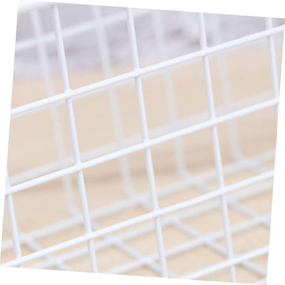Cabilock Over Door Hanging Storage Basket Organizer White Ventilated Rust Cabinet Rack for Kitchen Bathroom Office Easy Install Required