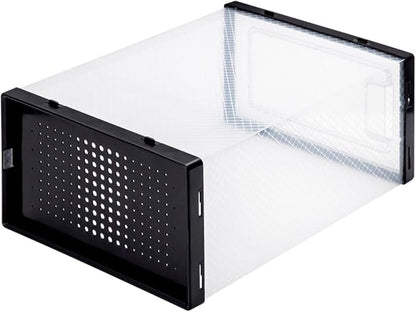 MPM Shoe box 12pcs, Stackable Clear Plastic Shoe Organizer, Shoe Rack, Sneaker Storage Box with Lid, For Men and Women S