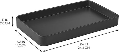 iDesign Steel Vanity Tray for Bathroom Organization and Storage - Matte Black