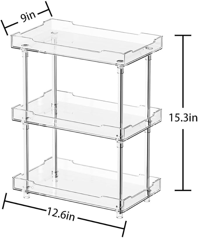 Body Spray Organizer, 3 Tier Bathroom Counter Organizer Acrylic Clear Corner Makeup Organizers Bathroom Organizers Countertop Counter Vanity Tray Corner Shelf Lotion Organizers For Skincare Comestics