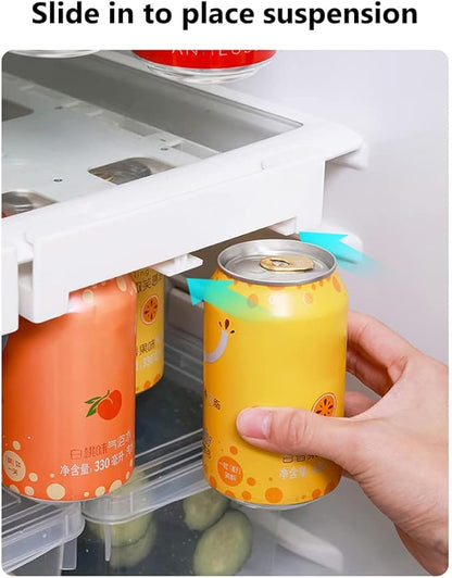 yuandan Soda Can Organizer for Refrigerator Beverage, Refrigerator Cola Storage Rack Can Storage Rack Can Dispenser Holder Plastic Hanging Soda Can Organizer Fridge Storage Sliding Rack