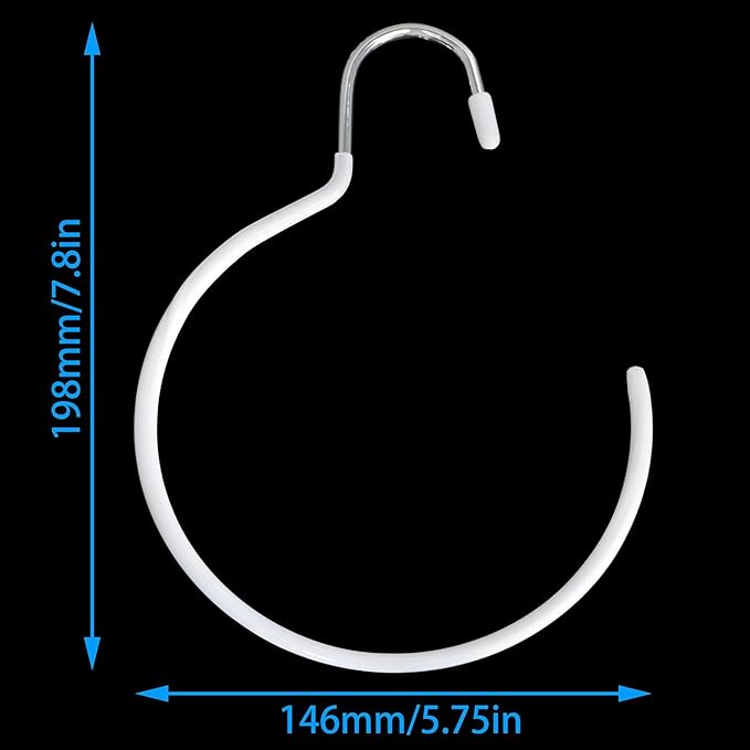 XGNG 3pcs Circle Dipped Rubber Hangers White Multifunctional Organizer Scarf Ring Hanger Anti-Slip Belt Holder Tie Hooks Wardrobe Accessories