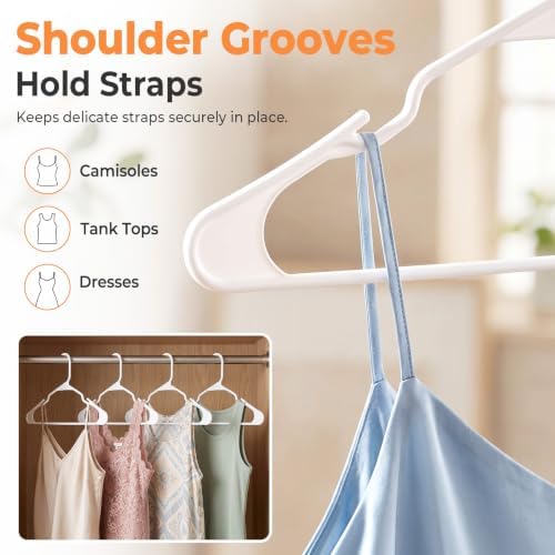 HOUSE DAY White Plastic Hangers 16 Pack – Slim Space Saving Clothes Hangers - Image 6