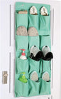 Shoe Organizer for Closet 12 Sections Hanging Shoe Rack for Door Over The Door Shoe Organizer (Mint Green)