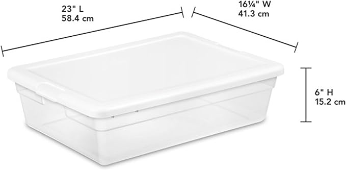 Sterilite Storage Box, Stackable Plastic Container Home Organizer, 28 Qt(20 Pack)