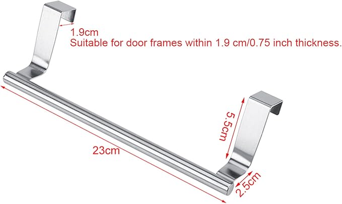 Tbest Net Der Towel Ing Rack Storage Holder Over Door Er Kitchen Bathroom (Short 47x2cm / 18.5x0.8in)
