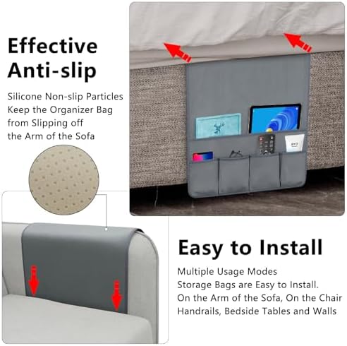 Remote Control Holder for Armchair Caddy, Remote Holder with 5 Pockets - Image 4