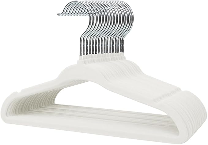 Stormix Baby Clothes Hangers 16 Pack, Kids Velvet Hangers Non-Slip, Clothes Hangers with Shoulder Notches for Toddler Children (White)