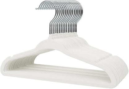Stormix Baby Clothes Hangers 16 Pack, Kids Velvet Hangers Non-Slip, Clothes Hangers with Shoulder Notches for Toddler Children (White)