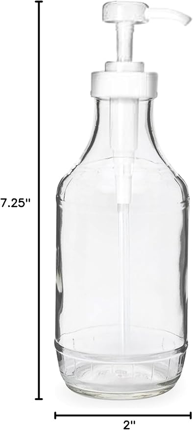 Empty Syrup Bottle & 4mL Pump Bundle – Reusable, Dishwasher Safe | Mess-Free Syrup Dispensing for Drinks & Breakfast, Perfect for Portion Control