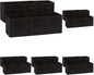 Amazon Basics Collapsible Fabric Storage Bins Organizer with Handles, Sturdy, Foldable, 10.5" x 10.5" x 11", Black, 6 Count (Pack of 5)