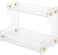 LEQ 2 Tier Bathroom Organizer Countertop Storage, Acrylic Standing Holder Cosmetic Storage Perfume Shelf for Bathroom, Bedroom, Dressing Table and Other Scenes that Need Storage