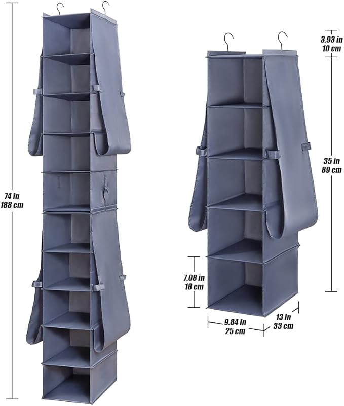 Shoe Rack Closet Hanging Boot Organizer for Closet Shoes Organizer Hanging Shoe Boots Storage Holder Shoe Closet Organizer, 10-Shelf 4 Pockets
