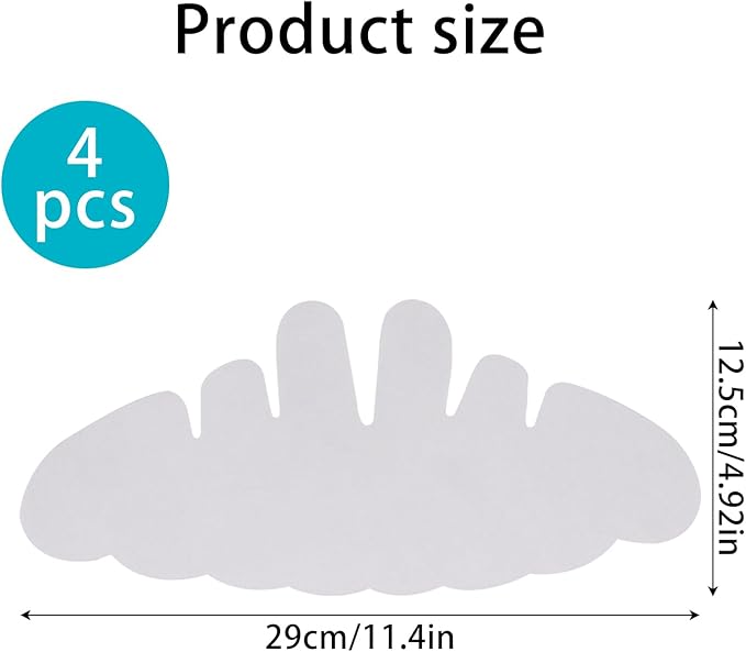 4pcs Hat Shaper Insert, Hat Sweat Liner to Keep Shape Reusable Baseball Cap Liner (White)