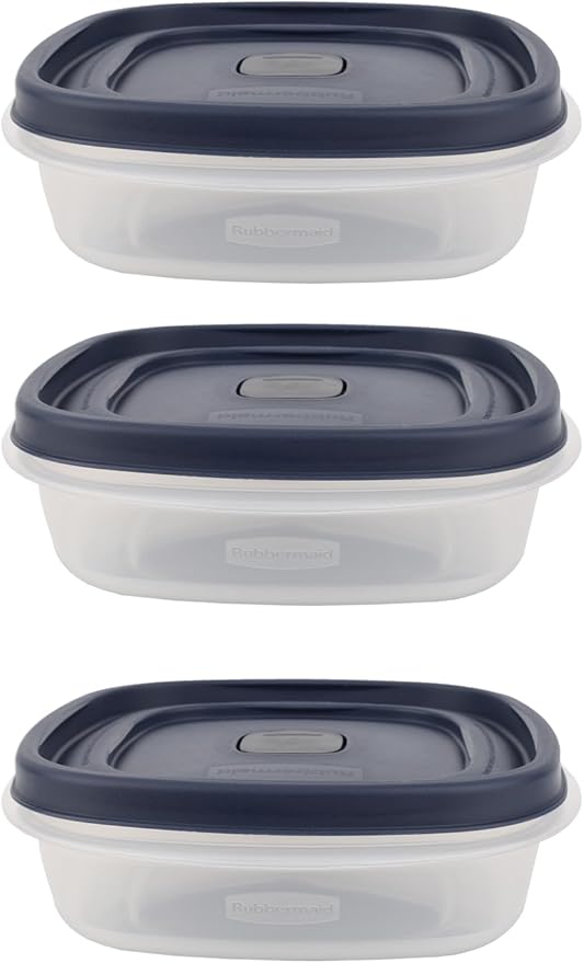 Bundle Food Storage Containers 3 Cup Food Storage Containers 7 Peice Set, Teal Easy Find Lids, 3 Containers, 3 Lids Chalk Pen And Chalk Labels