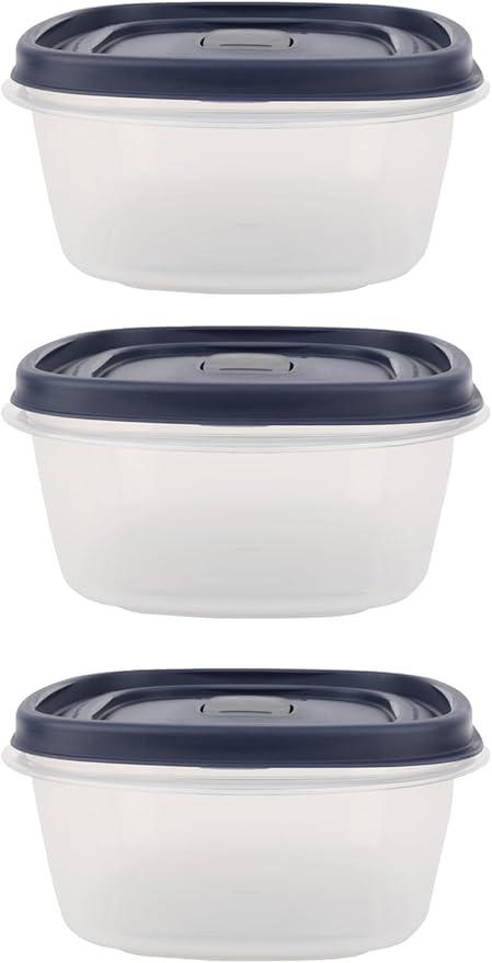 Bundle Food Storage Containers 5 Cup Food Storage Containers 7 Peice Set, Teal Easy Find Lids, 3 Containers, 3 Lids Chalk Pen And Chalk Labels